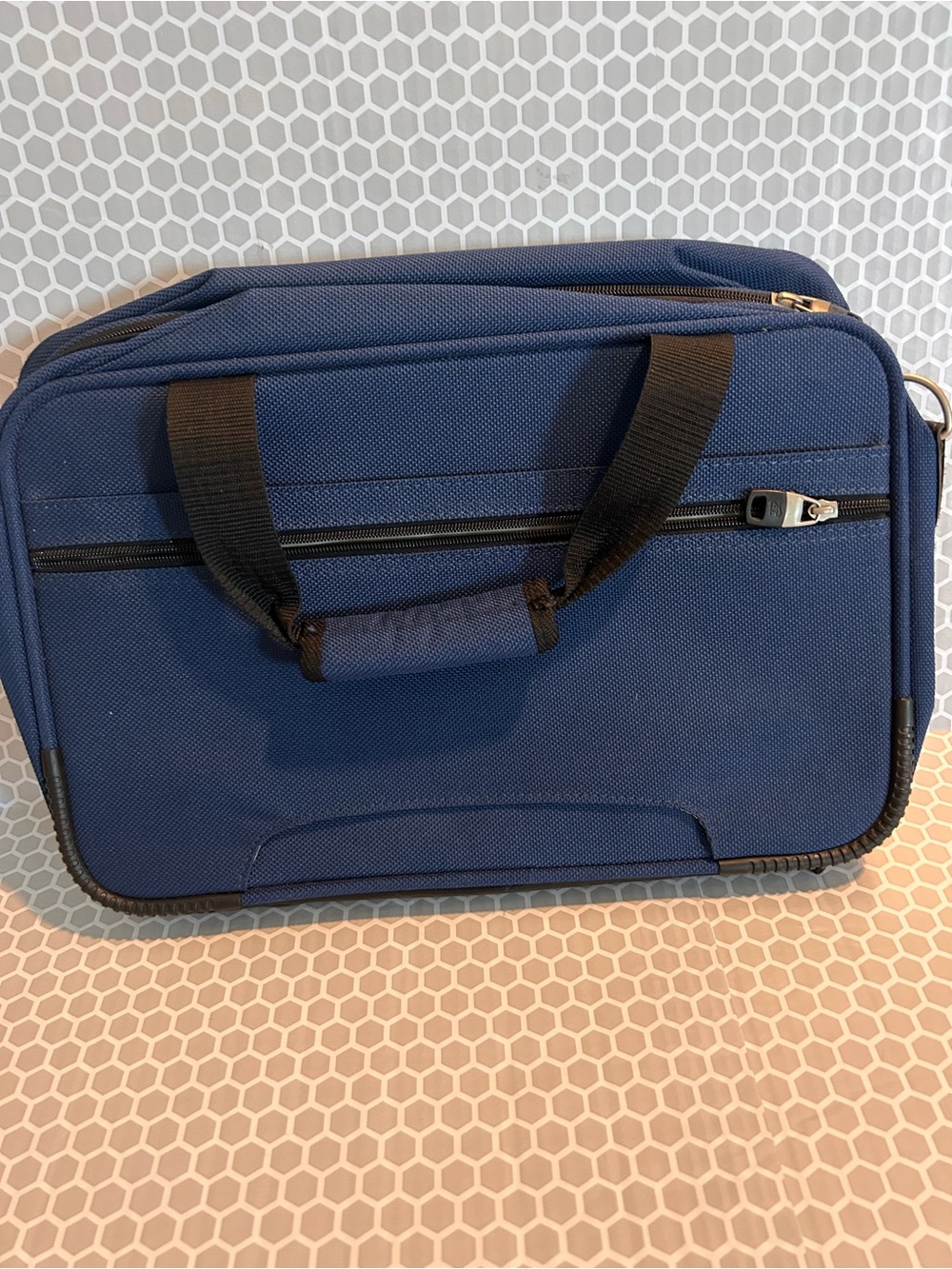American Tourister Navy Blue Travel Carry-On Vintage Tote - Picture 2 of 7